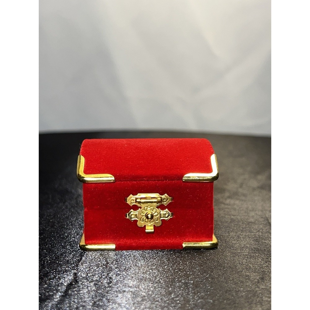 Brand new Red Velvet Ring Box Gold Trim Domed Lid Jewelry Presentation Box